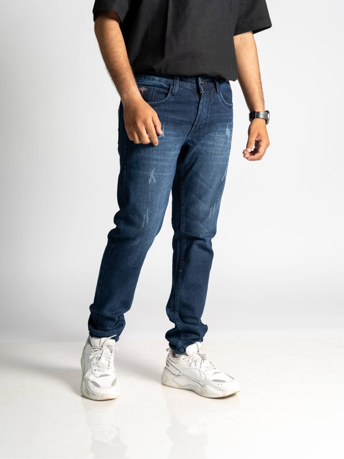 BahaMut Men Regular Fit Jeans - Art 26 (Wash 1) front view - 100% Woven Cotton Denim by DE VIBE
