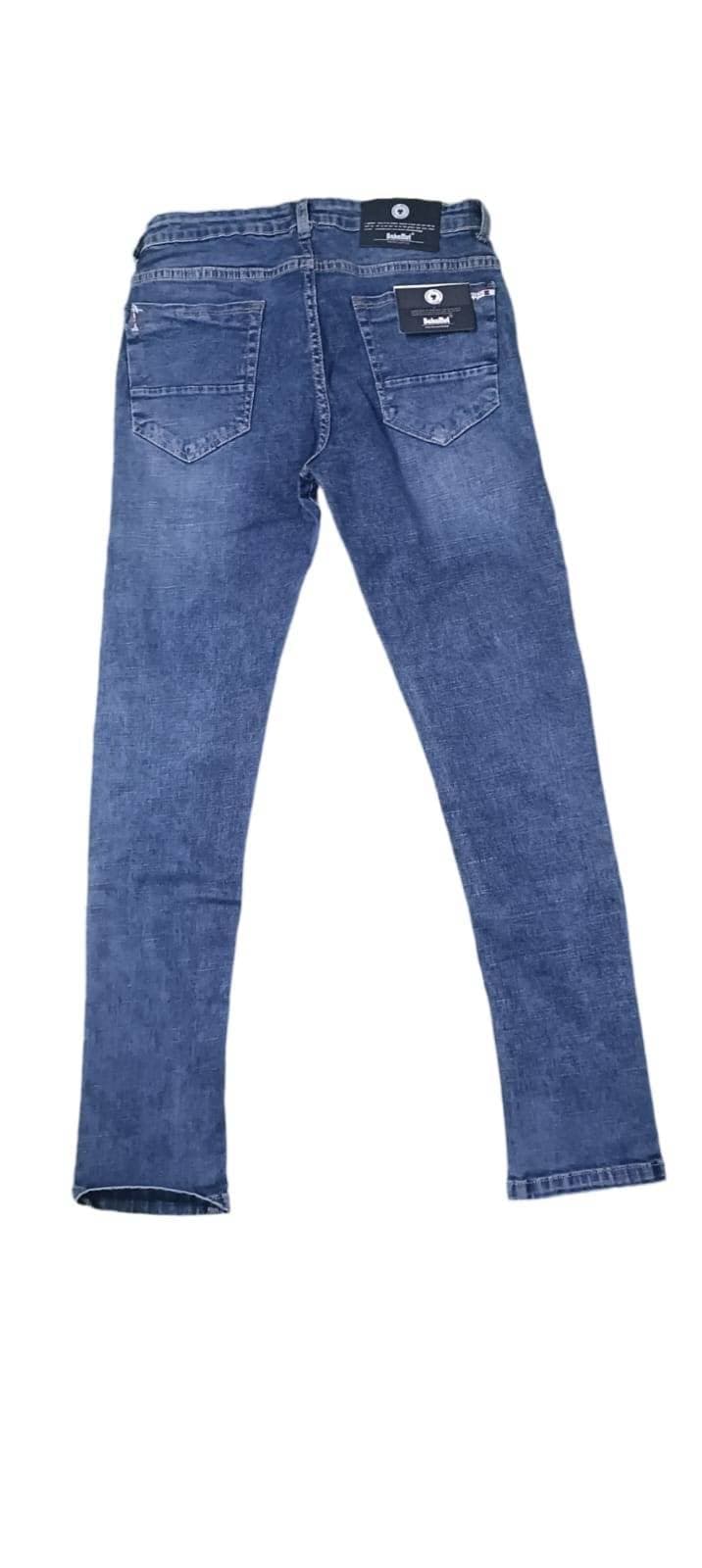 BahaMut Men Regular Fit Jeans - Art 27 (Wash 1) front view - 100% Woven Cotton Denim by DE VIBE