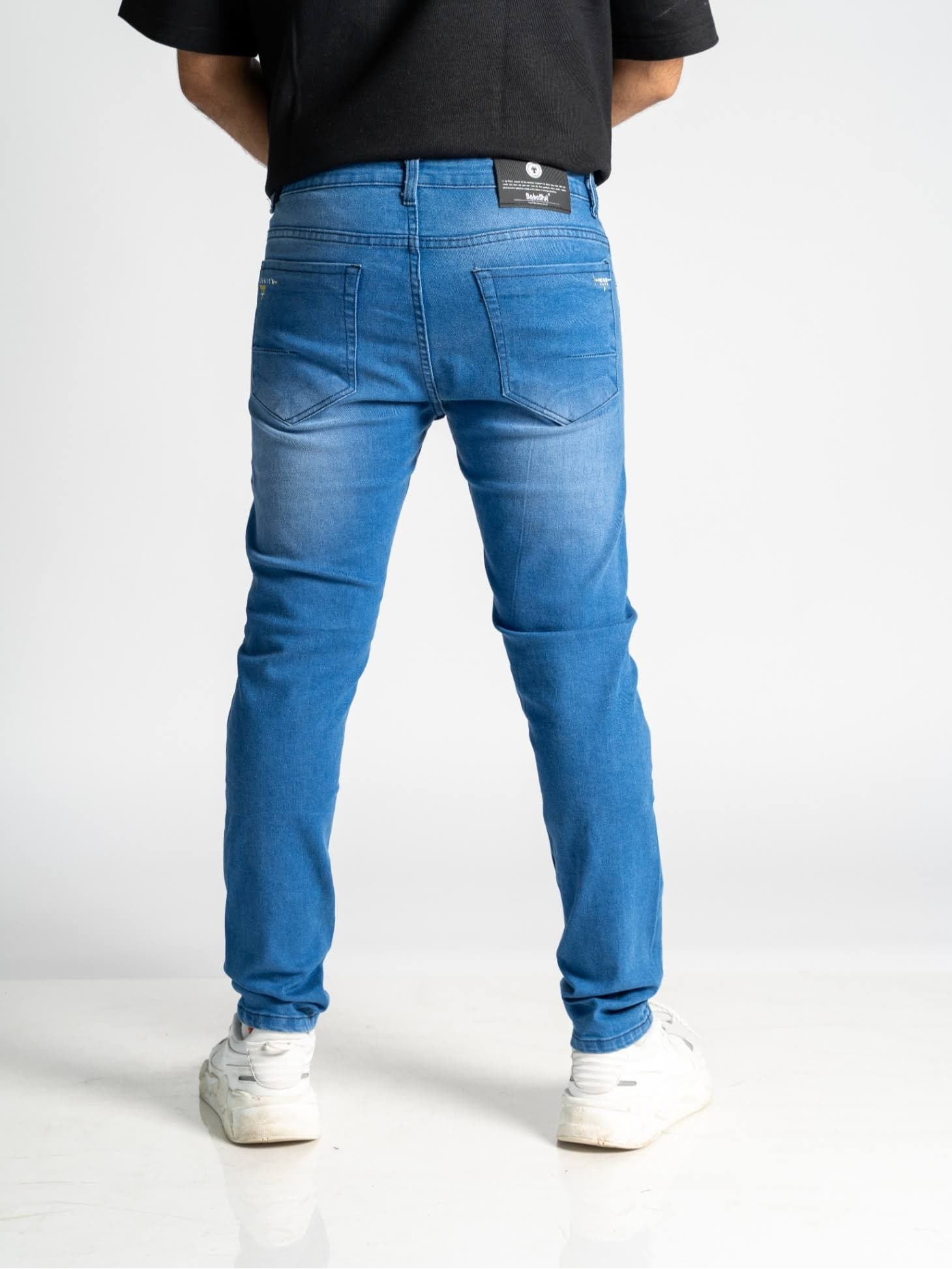 BahaMut Men Regular Fit Jeans - Art 28 (Wash 1) front view - 100% Woven Cotton Denim by DE VIBE