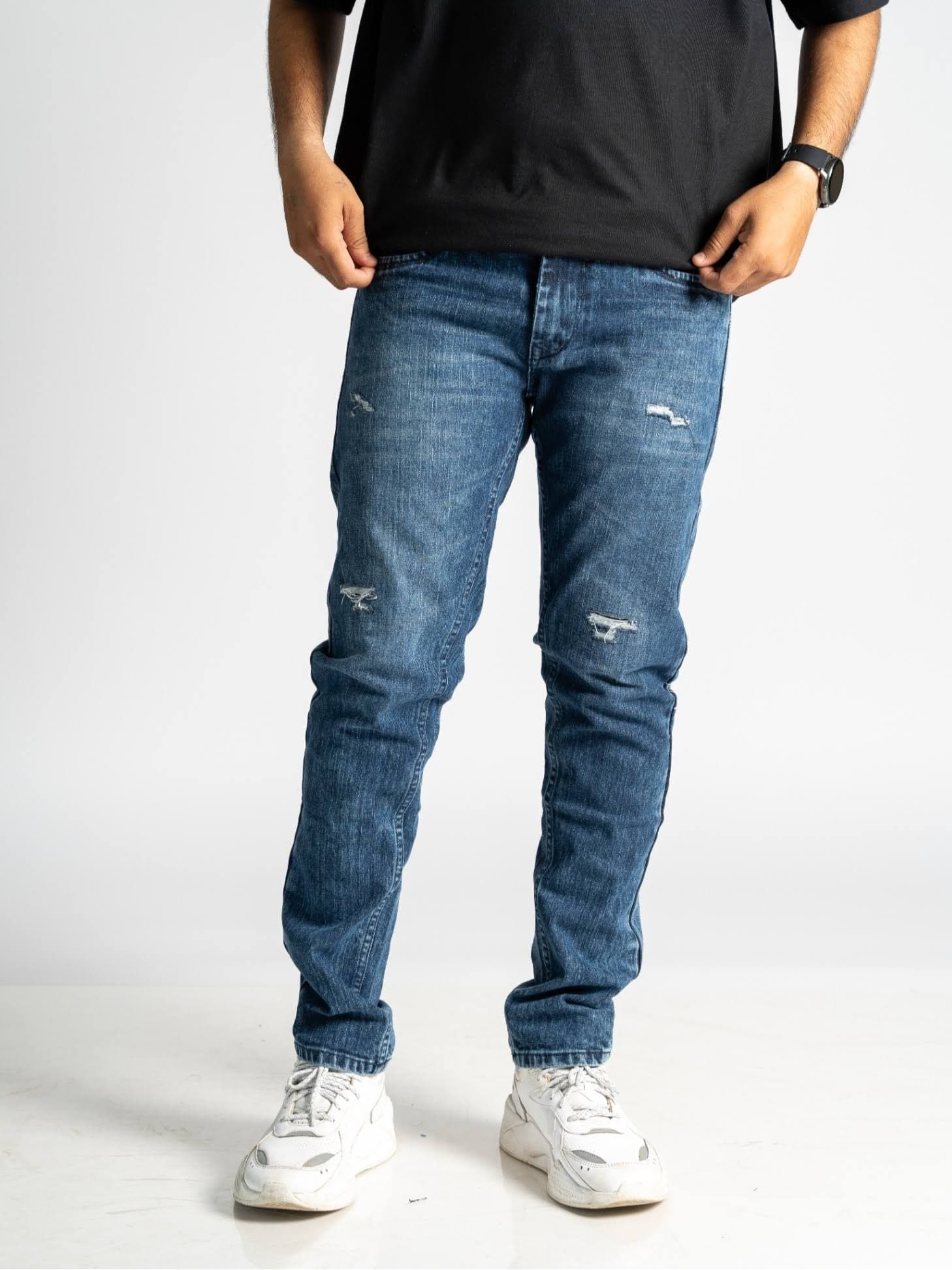 BahaMut Men Regular Fit Jeans - Art 31 (Wash 1) front view - 100% Woven Cotton Denim by DE VIBE